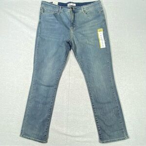 Levis Signature Gold Totally Shaping Jeans Womens 18 Blue Straight Leg Denim NWT